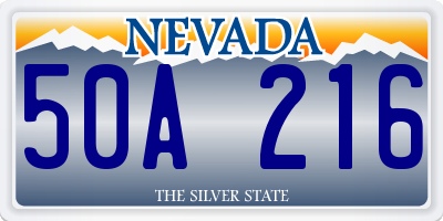 NV license plate 50A216