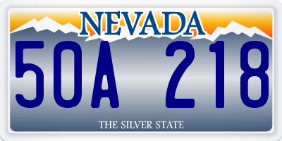 NV license plate 50A218