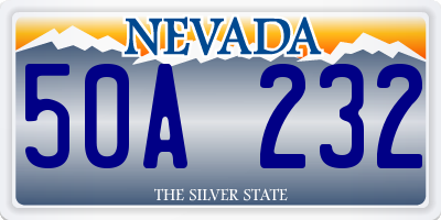 NV license plate 50A232