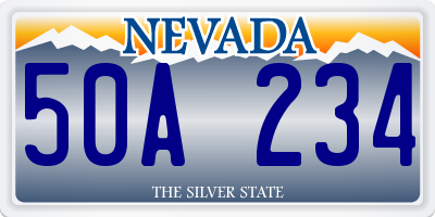 NV license plate 50A234