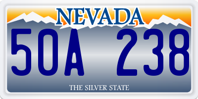 NV license plate 50A238