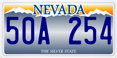 NV license plate 50A254