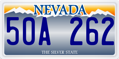 NV license plate 50A262