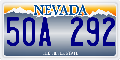 NV license plate 50A292