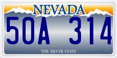NV license plate 50A314