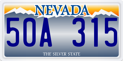 NV license plate 50A315