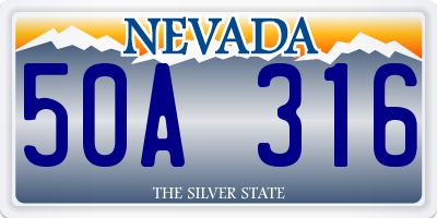 NV license plate 50A316