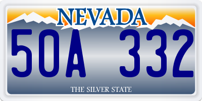 NV license plate 50A332