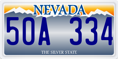 NV license plate 50A334