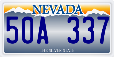 NV license plate 50A337