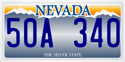 NV license plate 50A340