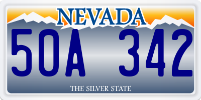 NV license plate 50A342
