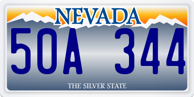 NV license plate 50A344