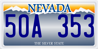 NV license plate 50A353