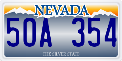 NV license plate 50A354