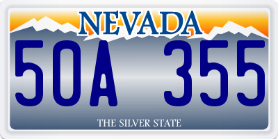 NV license plate 50A355