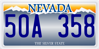 NV license plate 50A358