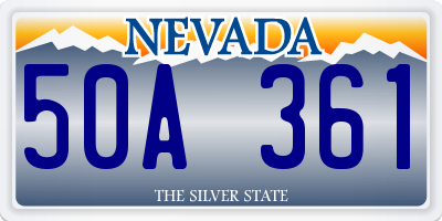 NV license plate 50A361