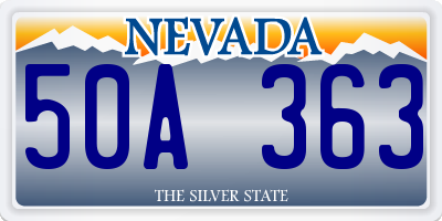 NV license plate 50A363