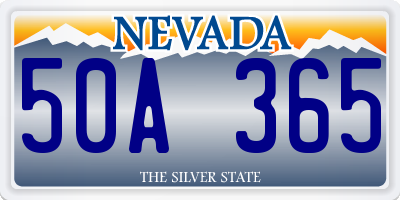 NV license plate 50A365