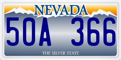 NV license plate 50A366