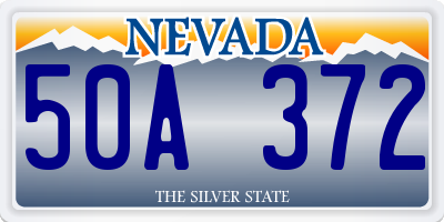 NV license plate 50A372