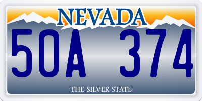 NV license plate 50A374