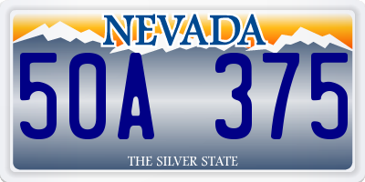 NV license plate 50A375