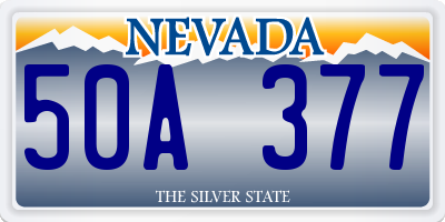 NV license plate 50A377