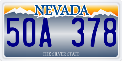NV license plate 50A378