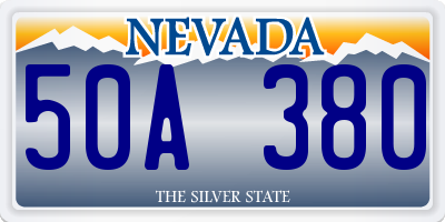 NV license plate 50A380