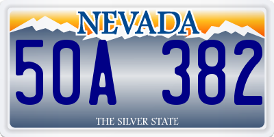 NV license plate 50A382