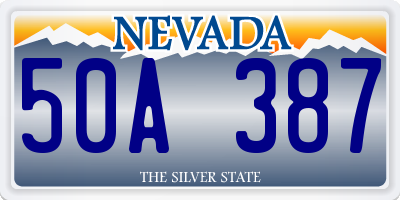 NV license plate 50A387