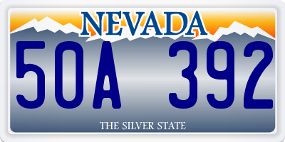 NV license plate 50A392