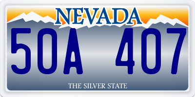 NV license plate 50A407