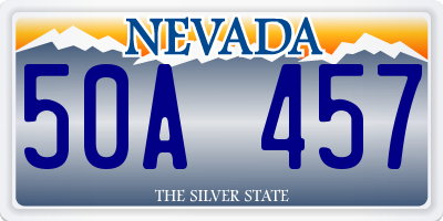 NV license plate 50A457