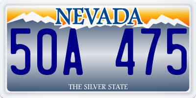 NV license plate 50A475