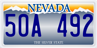 NV license plate 50A492