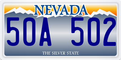 NV license plate 50A502