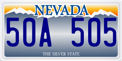 NV license plate 50A505