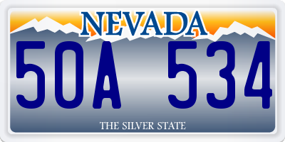 NV license plate 50A534