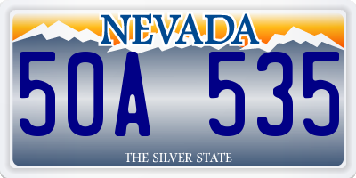 NV license plate 50A535