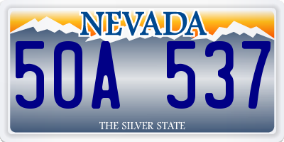 NV license plate 50A537