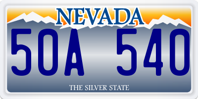 NV license plate 50A540