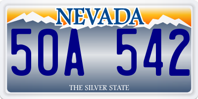 NV license plate 50A542