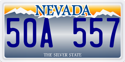 NV license plate 50A557