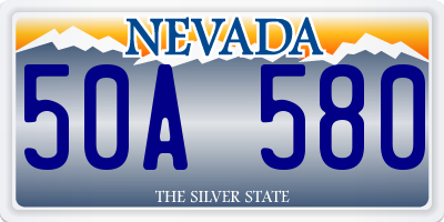 NV license plate 50A580