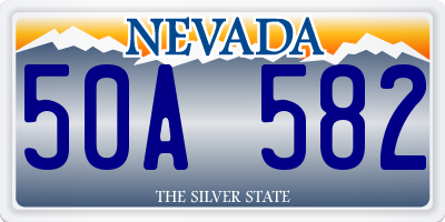 NV license plate 50A582