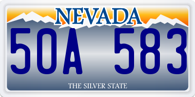 NV license plate 50A583