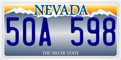 NV license plate 50A598